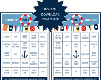 INSTANT DOWNLOAD PRINTABLE Cruise Bingo Game-Great Fish Extender Gift