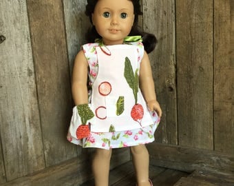 Apron and Oven Mitt for an 18 inch doll, American Girl Doll Size, fits some stuffed animals