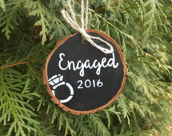 Engaged Ornament - Engaged 2016 Ornament - Engagement Christmas Ornament - 2016 Engagement Ornament