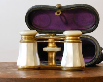 Antique LeMaire Paris Opera Glasses w/ Leather Case
