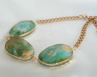 Faceted Agate Statement Necklace