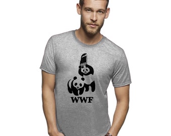 WWE wwf Panda tshirt funny shirts animal shirts wwf shirt wwe tshirts