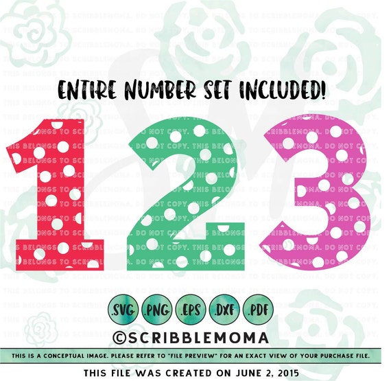 Download Polka Dot Numbers svg Number svg for Cricut Polka by ...