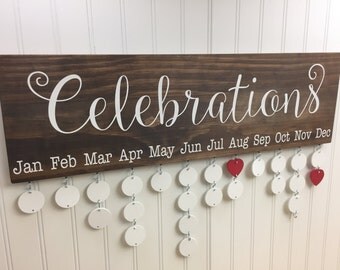 Family Celebrations Board - Family Birthdays Board - Family Calendar - Celebration Board - Family Birthday Calendar - Wall Hanging - CB002