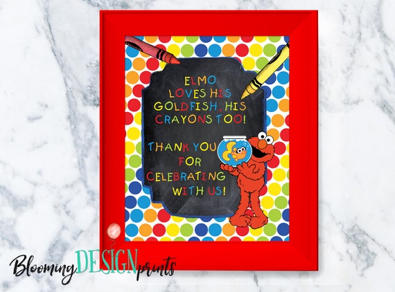 PRINTABLE Elmo LOVES his Goldfish his Crayons Too....