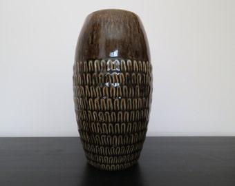 Mid Century Modern MCM Geometric Drip Glaze Ceramic Vase