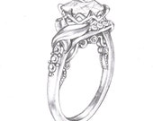 Ayala Jewelry Unique Engagement Ring Rose Gold by AyalaDiamonds