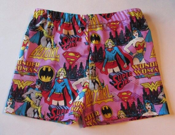 Girls super hero sleep shorts,mommy and me sleep shorts,girls super hero party,toddler sleep shorts, women sleep shorts, birthday gift