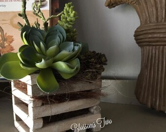 Faux Succulent Planter