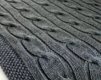 KNITTING PATTERN / Blanket / North of the River / Cable / Throw / Afghan / Knit / Gift / Wedding / Baby / Quick / PDF Instant Download