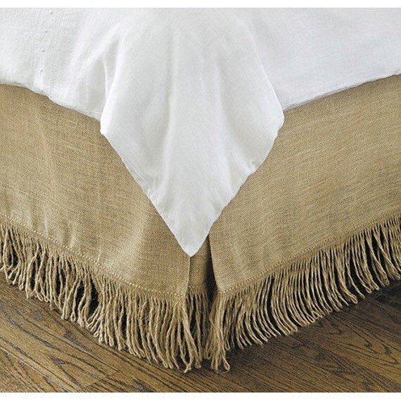  Burlap  Bedskirt Bed  Skirt Rustic Bedskirt Burlap  Bedding