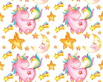 Fat Quarter Unicorn, Unicorn fabric, Unicorn Rainbows fabric, 100% Cotton, Baby Cotton Fabric, Unicorn baby fabric, Unicorn