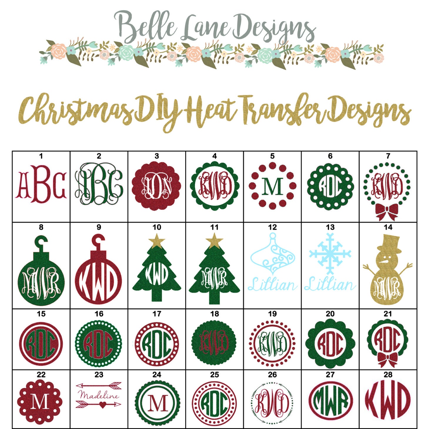 Christmas 3.5 Iron On Designs Vinyl Heat Transfer