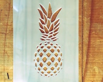 Pineapple STENCIL for home wall interior decor / reusable craft airbrush stencil
