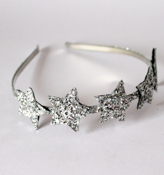 Glitter Star Headband Silver star hairband Party Prom Hair