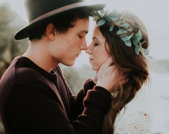 HALO STYLE - Greenery Flower Crown / Eucalyptus / Greenery Bridal Halo / Bridesmaid Greenery Crown / High Quality Flowers / Bohemian Bride