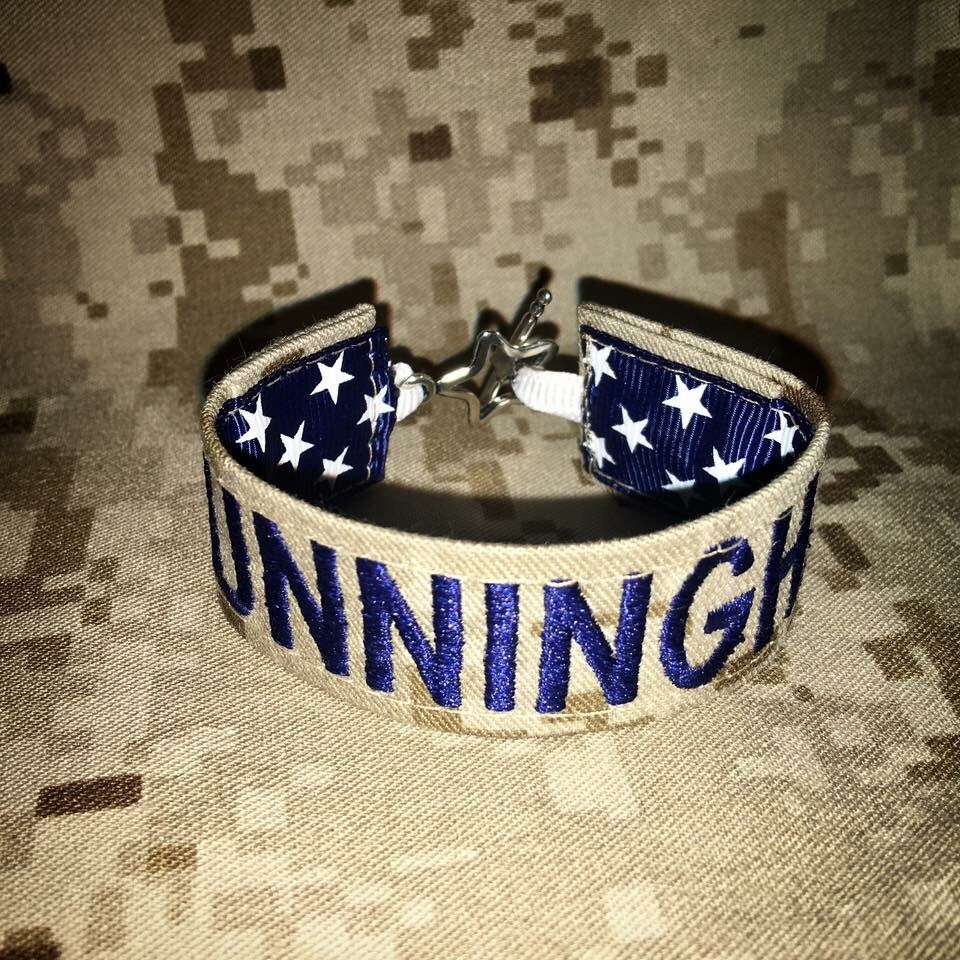 USMC Nametape Bracelet Woodland OR Desert