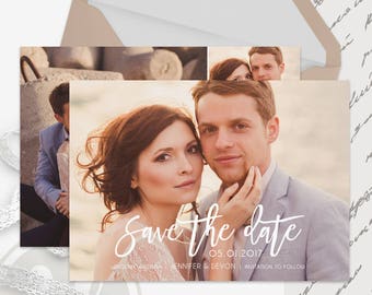Save the Date Template - Instant Download, Save the Date Card, Text Overlay, Wedding Announcement, Photoshop Template for Photographers