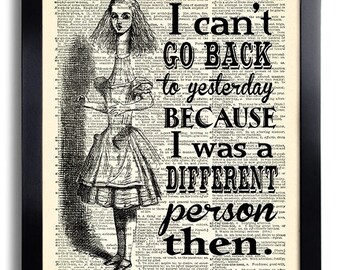 Have I Gone Mad Quotes Alice in Wonderland Art Print Vintage