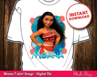 Moana Iron On Transfer Shirt Printable, Moana, Vaiana Favor, Princess Moana, Vaiana - INSTANT DOWNLOAD - Digital File