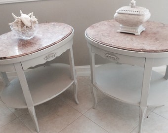 SOLD~Vintage French Nightstands or End Tables Large Size