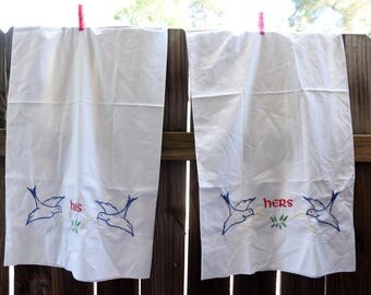 Pair of Sweet His and Hers King Size Pillowcase