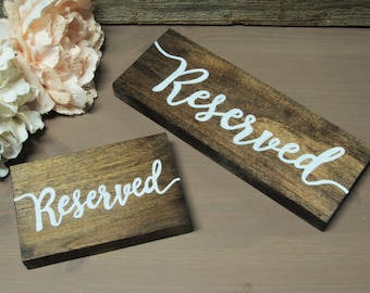 Wood reserved sign, reserved, reserved seating sign, wood wedding sign, rustic wedding sign, hanging reserved sign, reserved chair sign