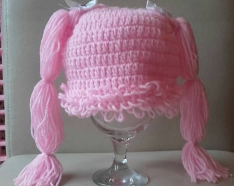 Cabbage patch hat, shower gift, cabbage patch wig, baby wig, doll wig, costume wig, costume, crochet hat, ready to ship