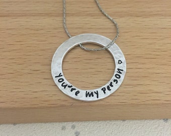 you're my person jewellery, your my person necklace, best friend necklace, inspirational jewelry, sister gift, statement necklace, gifts her
