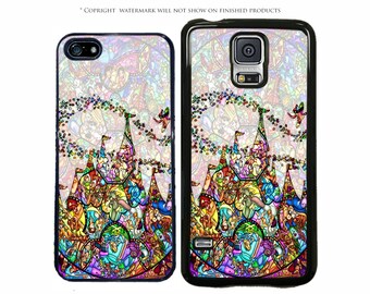 Disney Castle Stained Glass World of Characters For All Apple iPhone 7, 7 Plus, Samsung Galaxy S8, S8 Plus, S7, S7 Edge, LG, Google Pixel