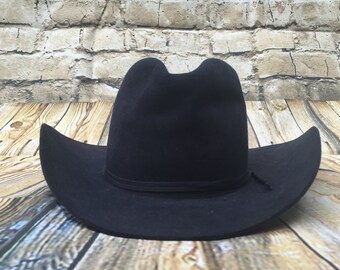 RESISTOL xxx Beaver Western Cowboy Hat 6 7/8 W221 Black