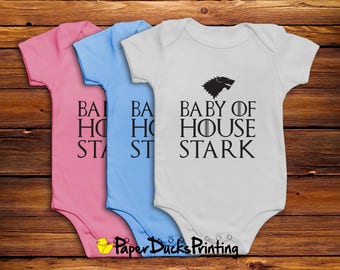 Game of Thrones Baby Grow Vest Onesie Bodysuit - Baby of House Stark