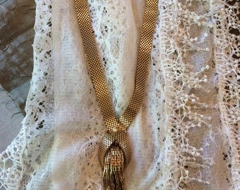 Vintage 'MONET' Heavy Gold Tone Chain with Tassel
