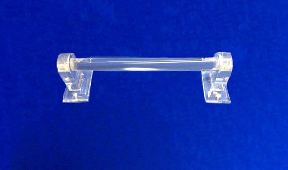 Clear Acrylic Lucite Wall Mount Towel Bar with Rounded Ends