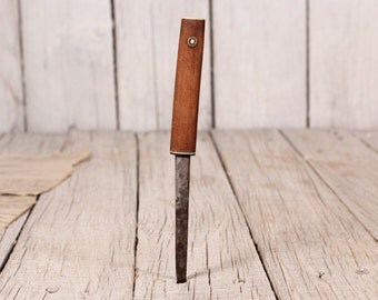 Small knife - Stamped Japan knife - Knife in samurai sword shape - Wooden handle knife - Letter opener knife - Vintage Japanese knife