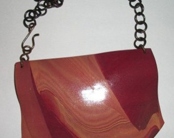 Brown Polymer Clay Pendant Necklace