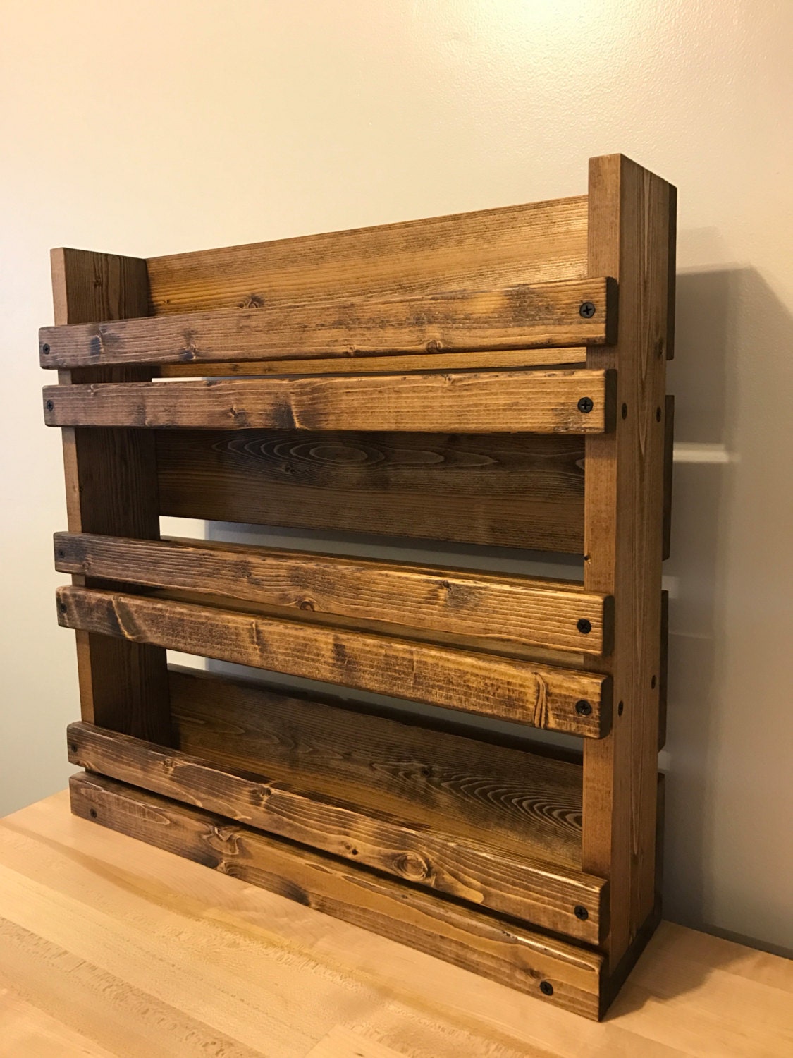 Spice rack Rustic spice rack with 3 shelves by BlackIronworks