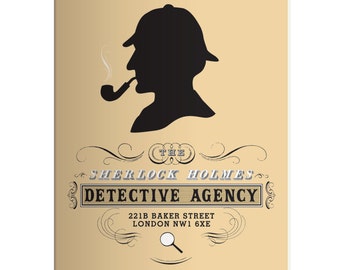 Sherlock Holmes Case Solving Fun gift A5 Notebook, Detective Holmes Baker Street Journal , Great present for Men