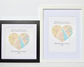 Father's Day Gift, Gift for Dad, Family Map for Fathers Day, Framed Family Map Art, Map Print for Long Distance Family