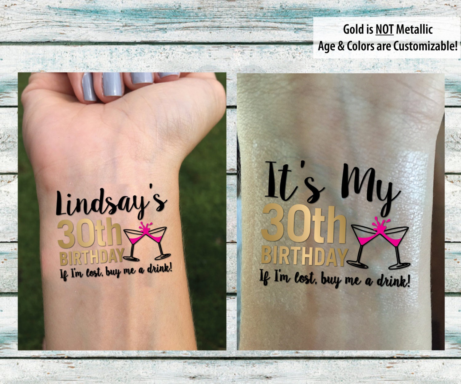 Birthday Party Temporary Tattoos Birthday by DesignsByLindsayy