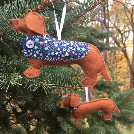 Adorable Felt Dachshund Ornament