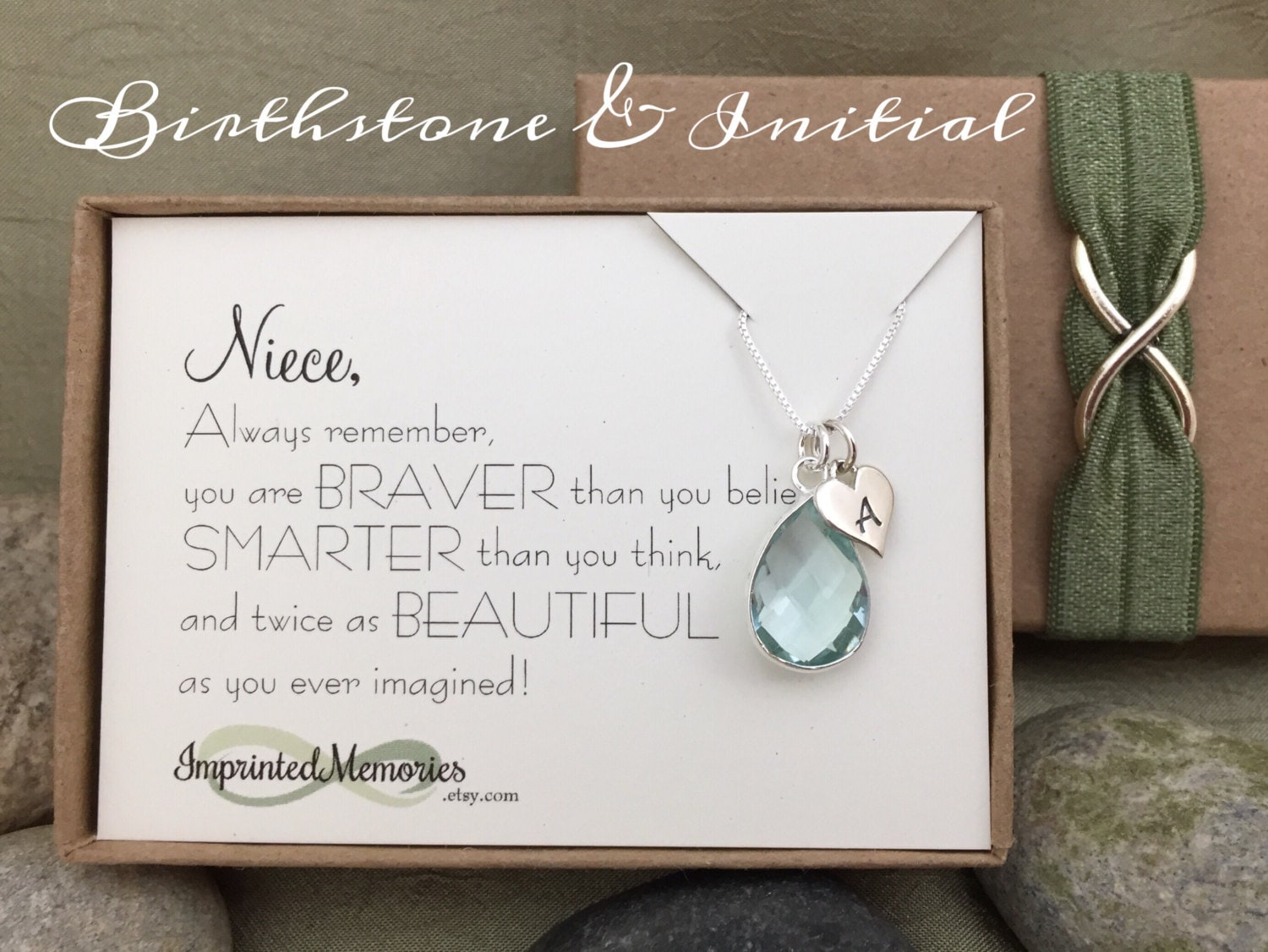Gifts for Niece Jewelry Sterling Silver Birthstone Necklace