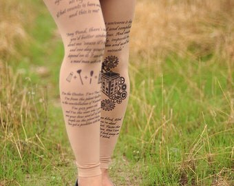 Doctor Who - Quotes and symbols - Womens Clothing - Tights - Printed Tights - Text