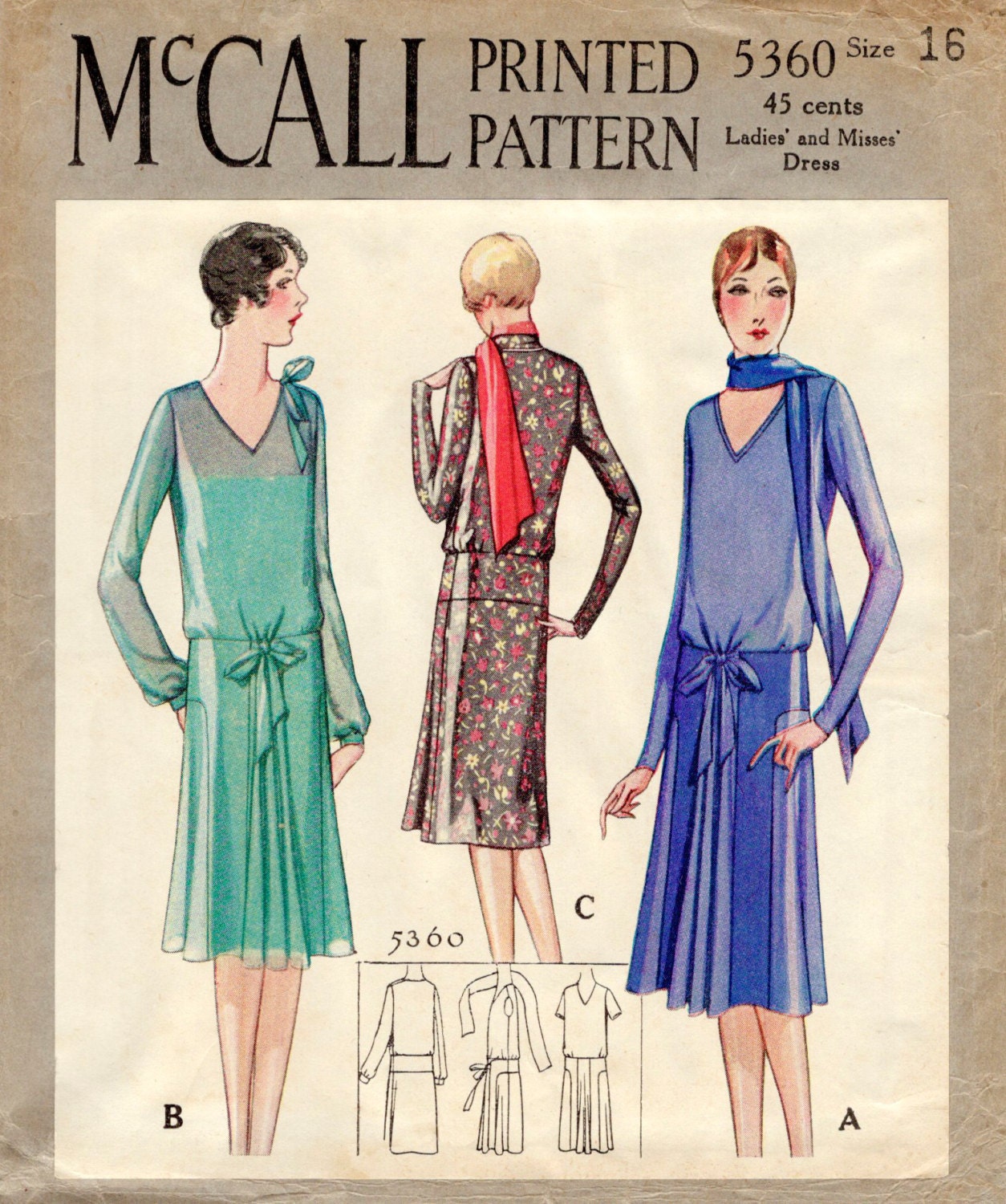 1920s 20s repro vintage sewing pattern flapper day or evening