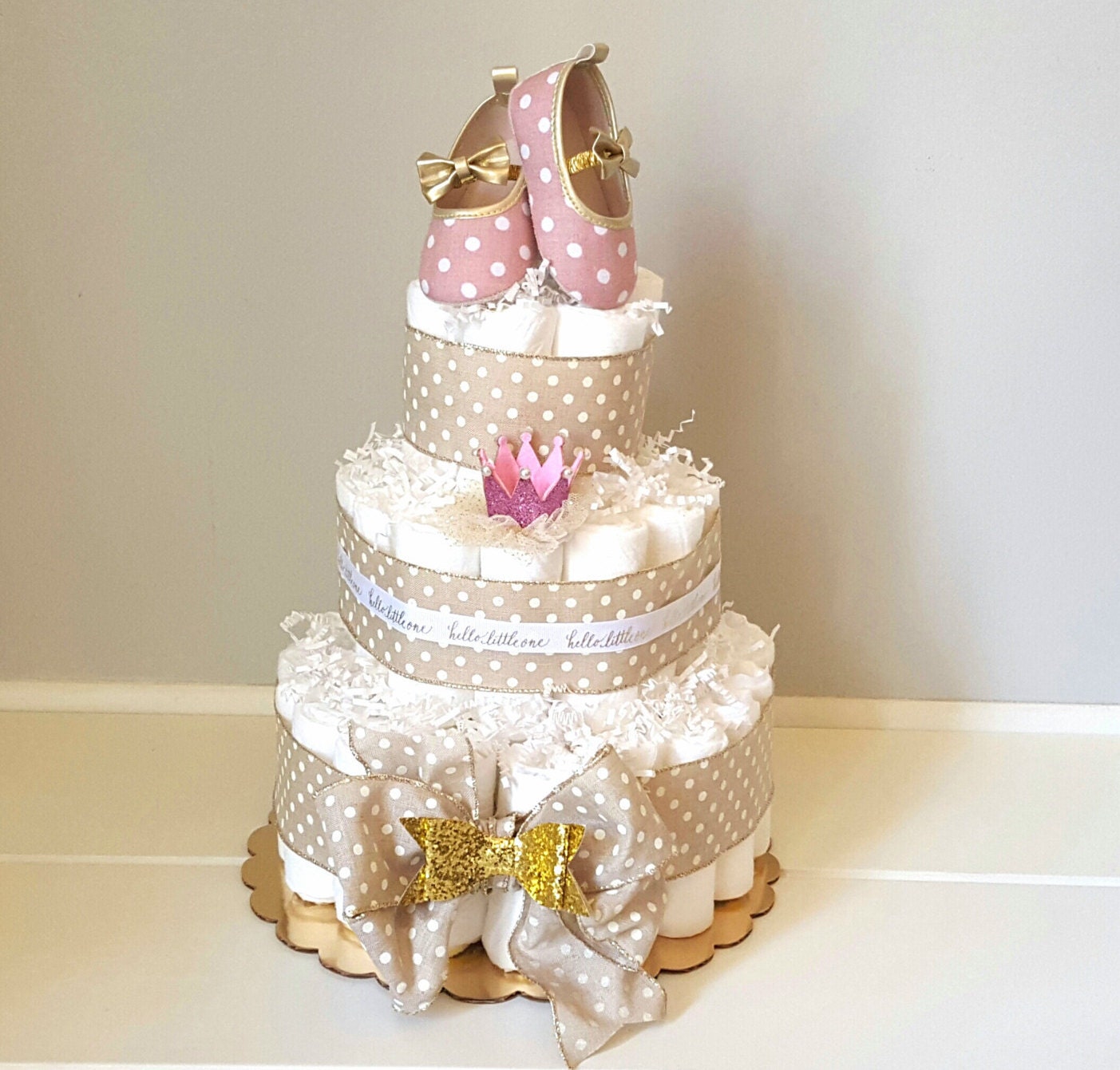 Diaper Cake/ It's A Girl Diaper Cake/ Pink Diaper by TheCloverRoom