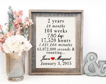 2 year wedding anniversary gift, 2nd wedding anniversary, Wedding gift, Anniversary gift, two years and counting