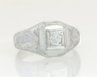 Art deco mens ring | Etsy