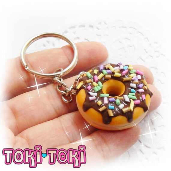 Donut Keychain Food Keychain Cute Food Polymer Clay Food
