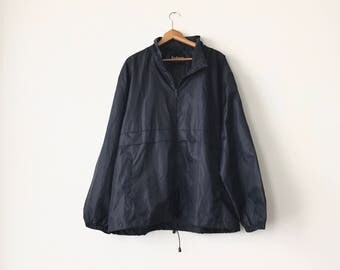BASIC NAVY WINDBREAKER // 90s // X-Large // 90s Windbreaker // Thin Windbreaker // 90s Windbreaker // Navy Windbreaker // Light Windbreaker