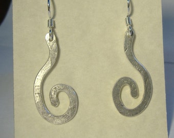 Sterling Silver Long Spiral Earrings E-22 (med)